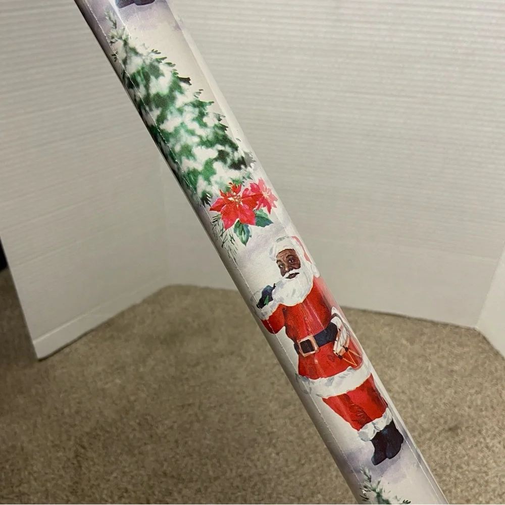 Vintage African‎ American Santa Claus Wrapping Paper 40sq ft, unopened.